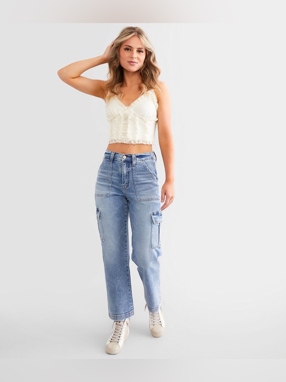 Vervet Buckle BKE Jeans Womens 27 Dixie Utility Elastic Waist Straight Ankle